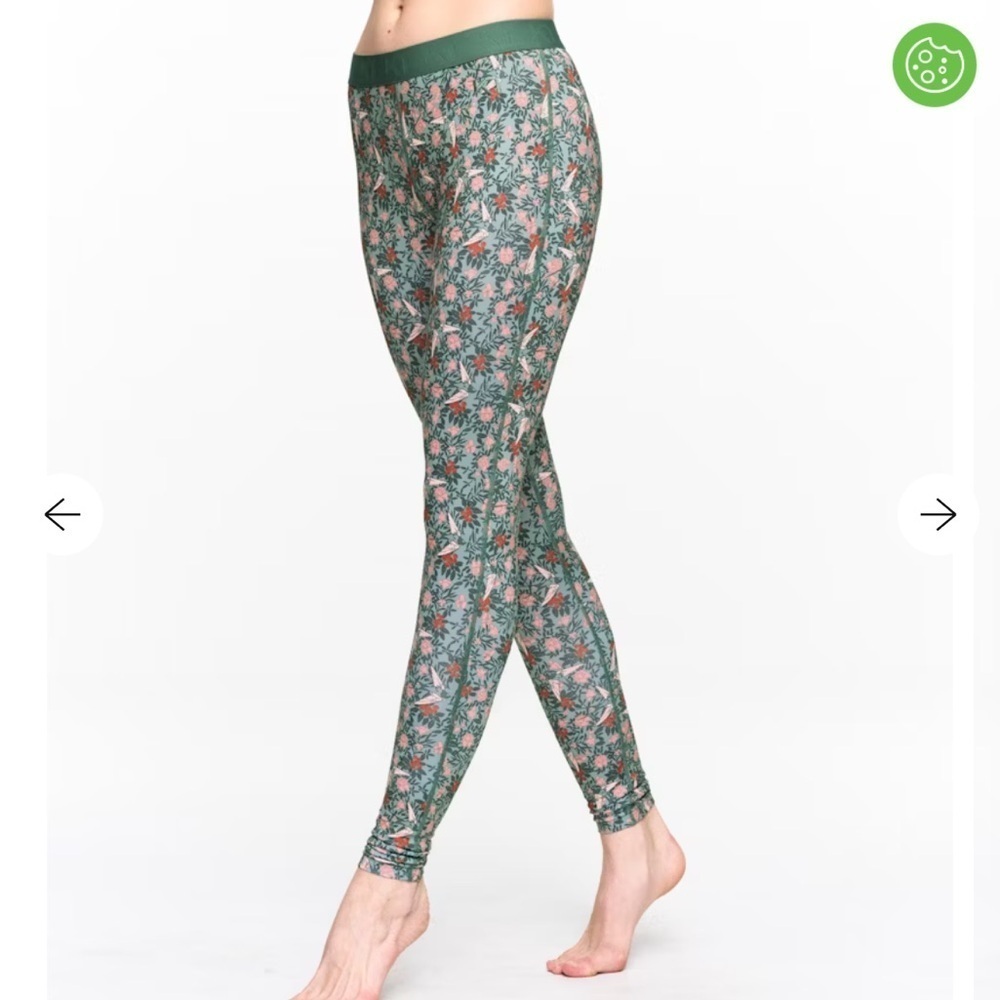 Kari Traa Fryd baselayer leggings size small Murk Green